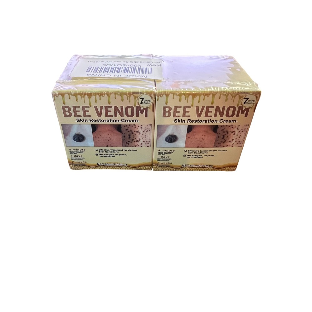 2 Pack Bee Venom Skin Restoration Cream 60ml Moisturizing Treatment 2.03oz Each